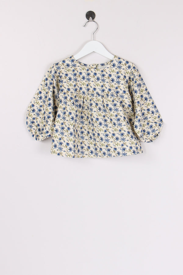 Camicia Micro Fantasia Fiore Blue