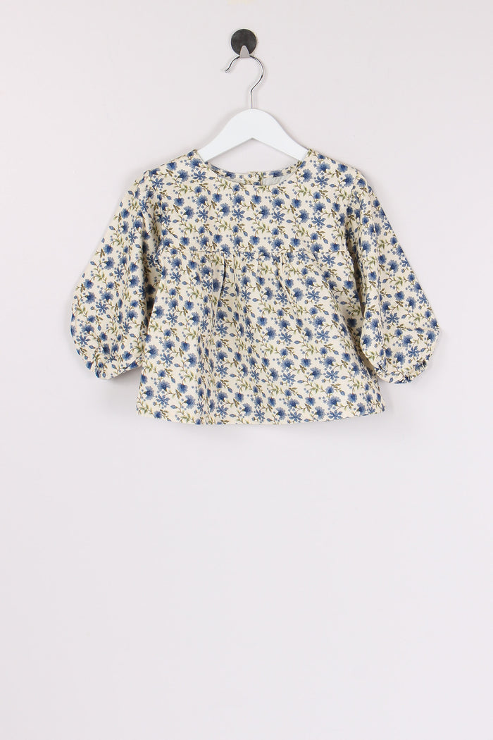 Camicia Micro Fantasia Fiore Blue