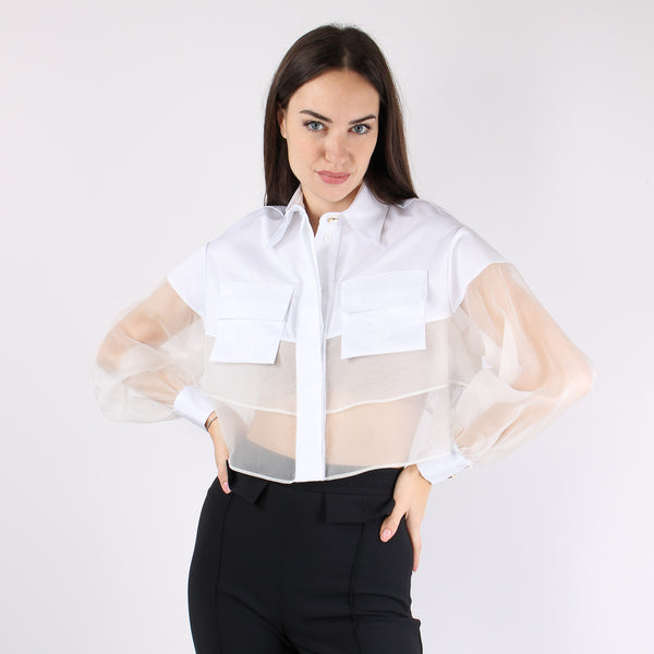 Camicia Organza Polsini Avorio-2