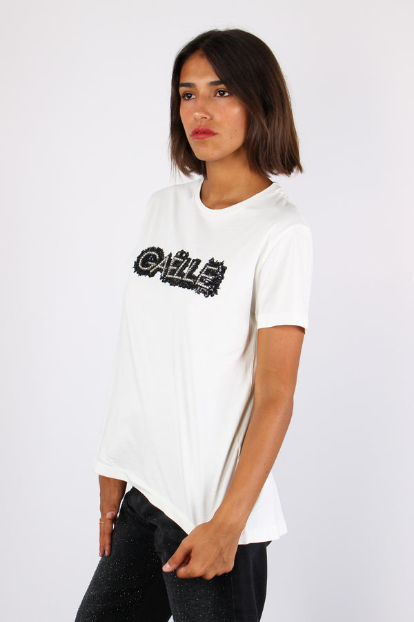 T-shirt Over Logo Strass Off White-2