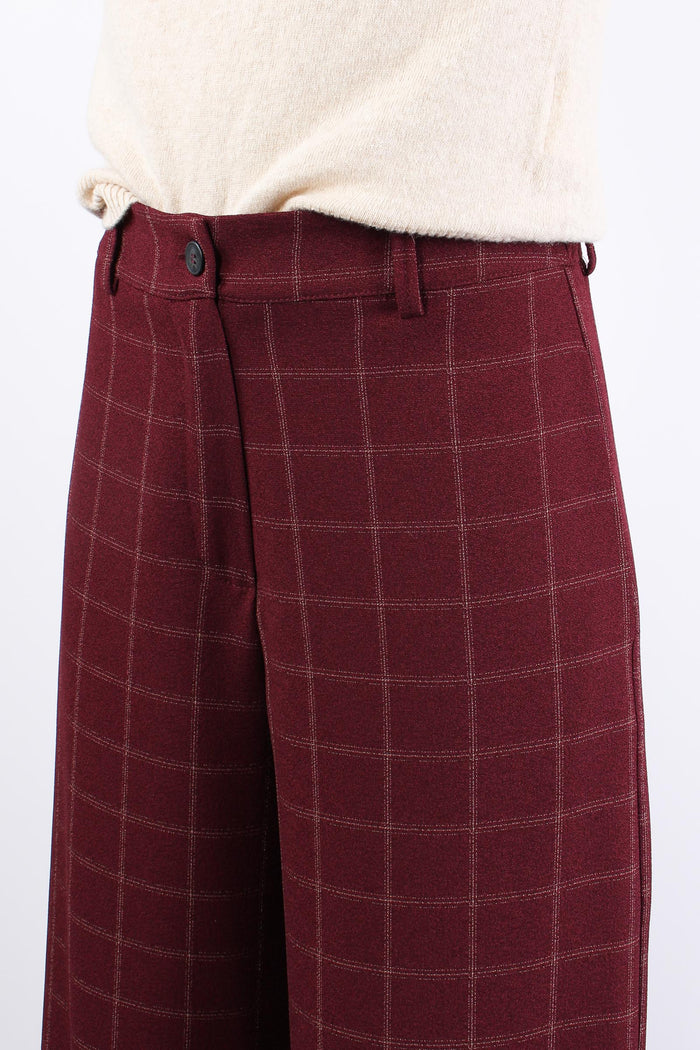 Pantalone Palazzo Quadro Bordeaux-7