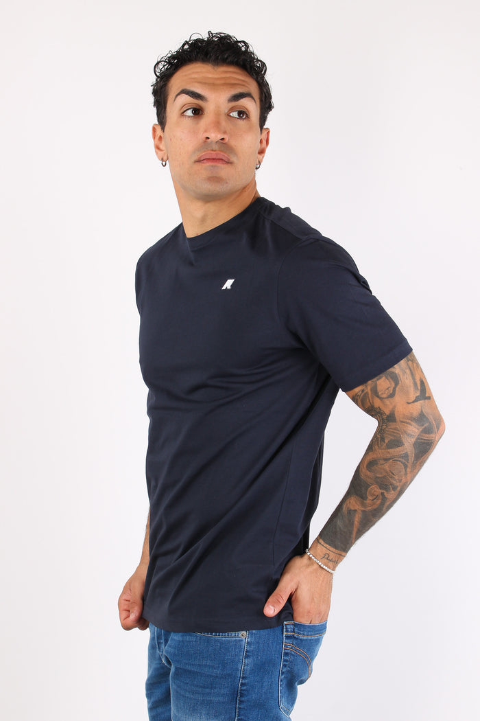 T-shirt Basica Logo Contrasto Blue Depth-3