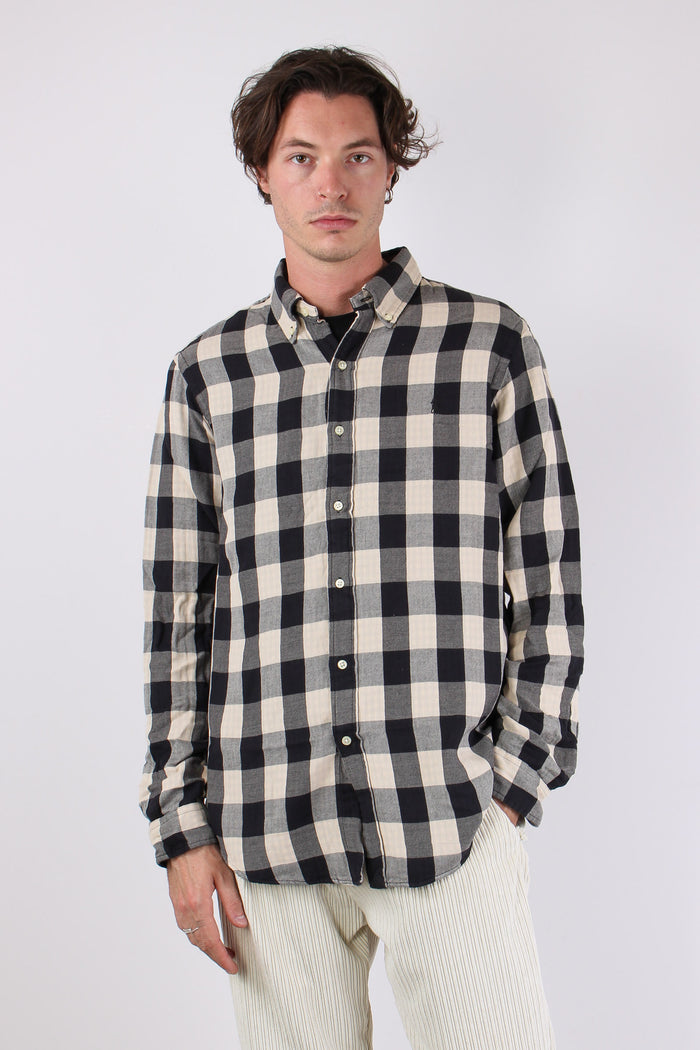 Camicia Fantasia Quadri Cream/black-3