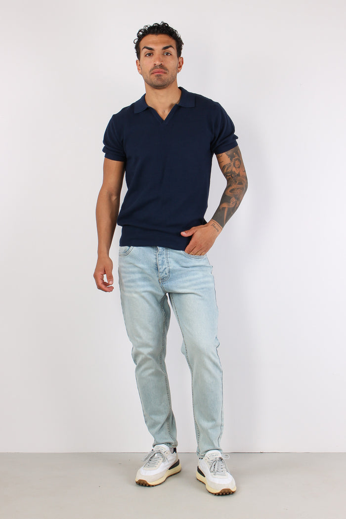 Polo Derby Punto Riso Blu Navy-4