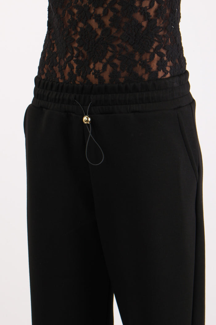 Pantalone Modal Risvolto Fondo Nero-7