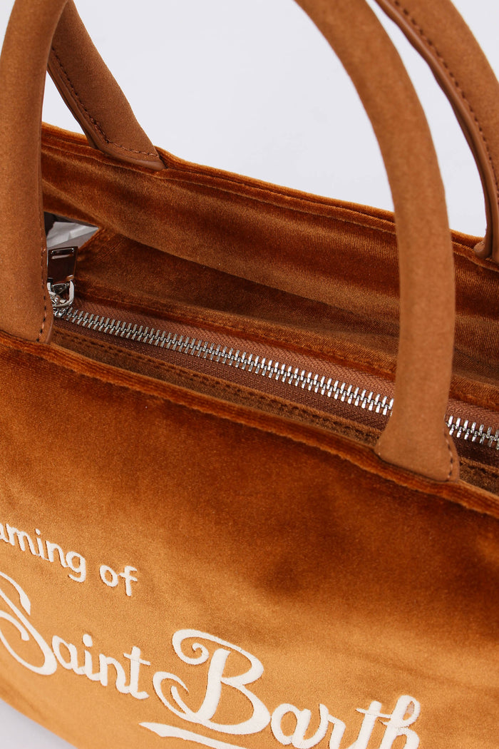 Shopping Velluto Frange Marrone-5