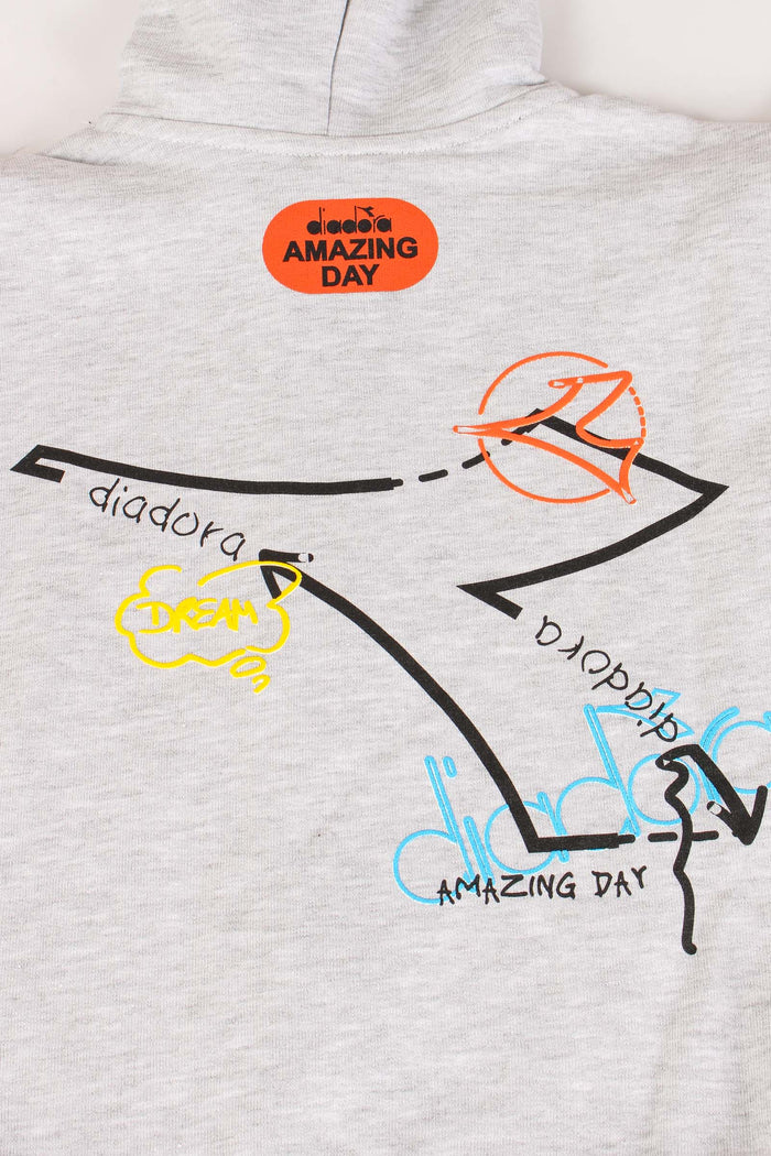 Felpa Cappuccio Zip Grigio-3