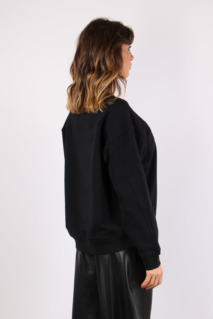 Nelly Felpa Logo Strass Nero Limousine-6