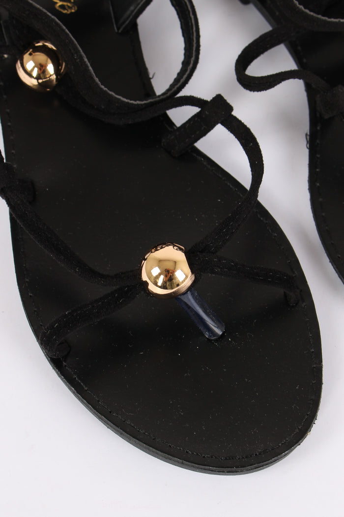 Sandalo Alla Schiava Camoscio Black-6