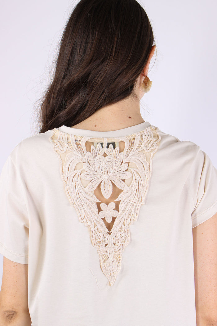 T-shirt Retro Pizzo Burro-8