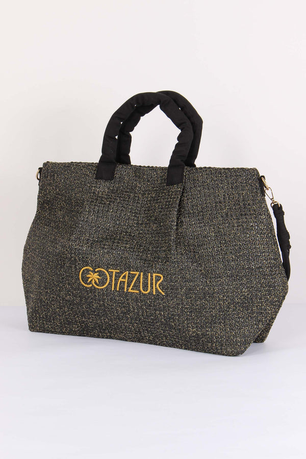 Shopping Mare Paglia Lurex Nero-2