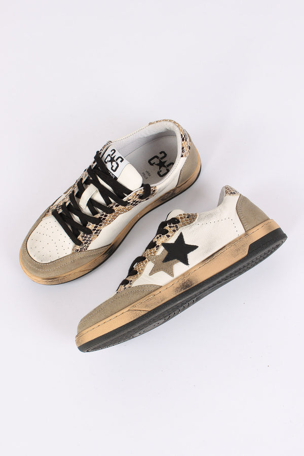 Sneakers Week Star Pitone Bianco/nero-2