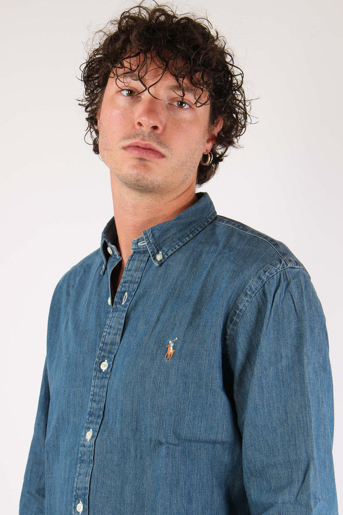 Camicia Oxford Effetto Denim Denim-6