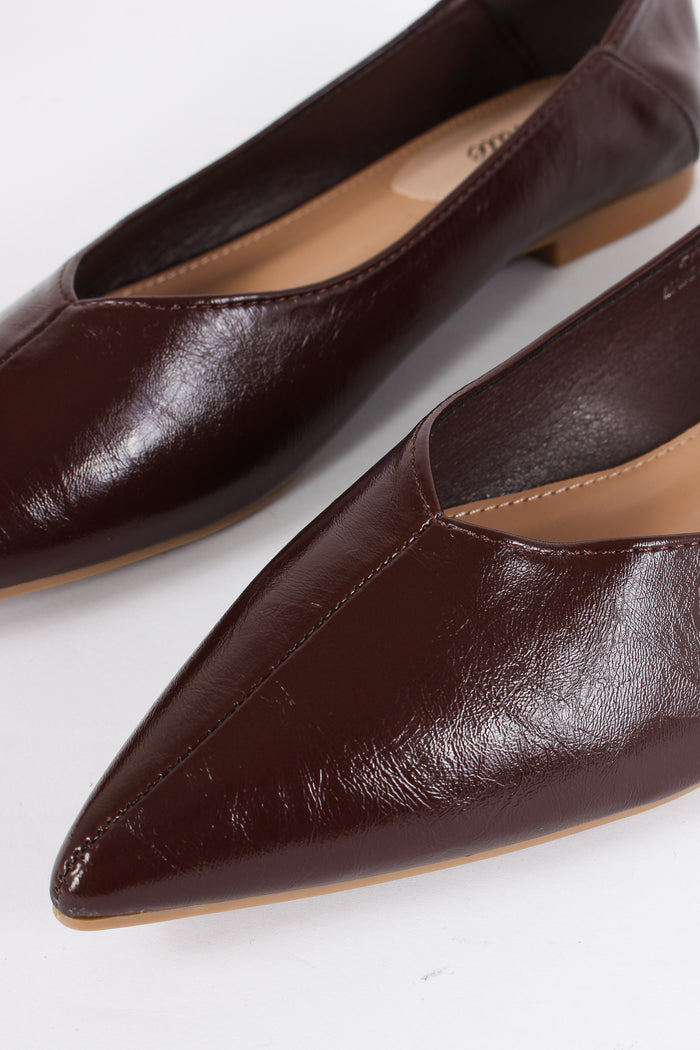 Ballerina Lucida Punta Brown-7