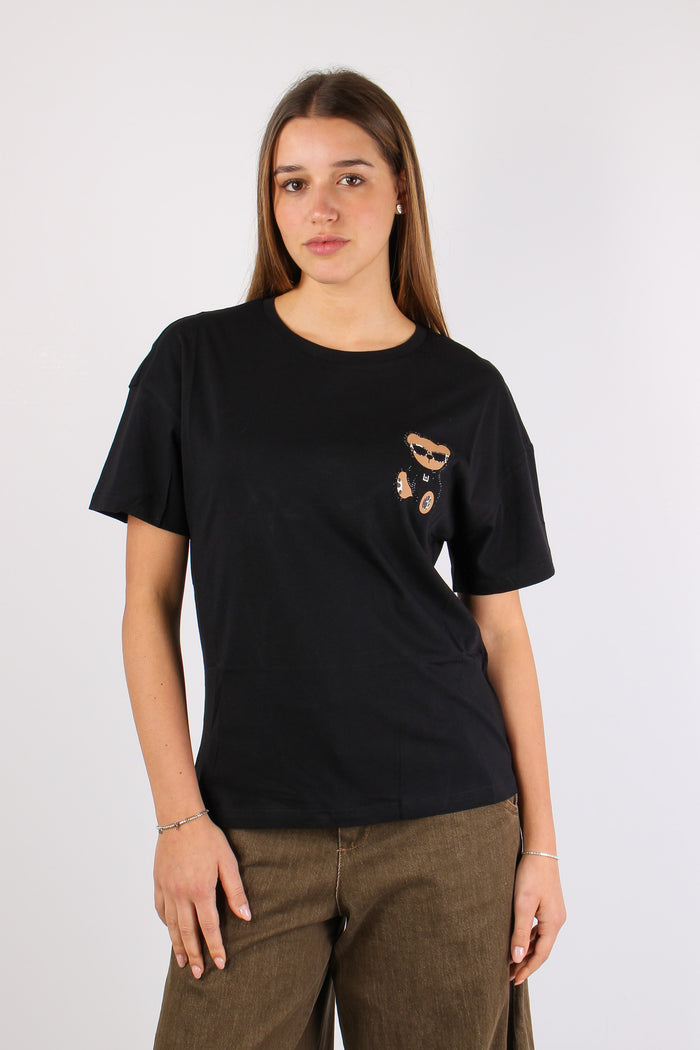 T-shirt Stampa Orso Laterale Nero/bear-2
