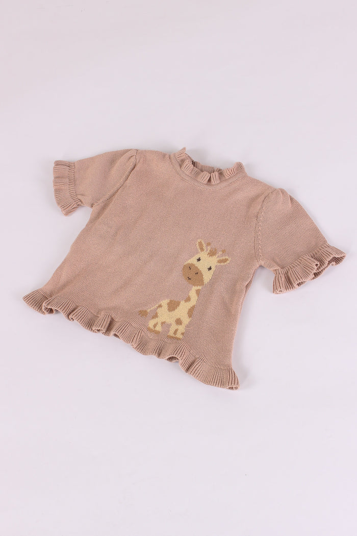 Maglia M/m Ricamo Giraffa Tramonto-4