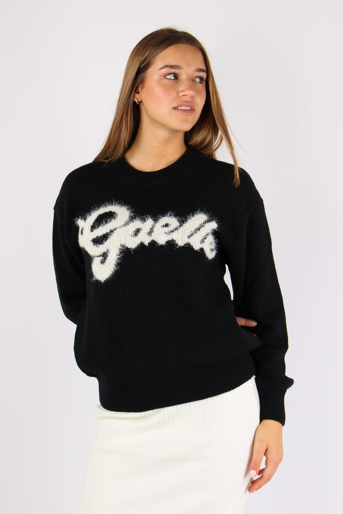 Maglia Logo Mohair Nero-3