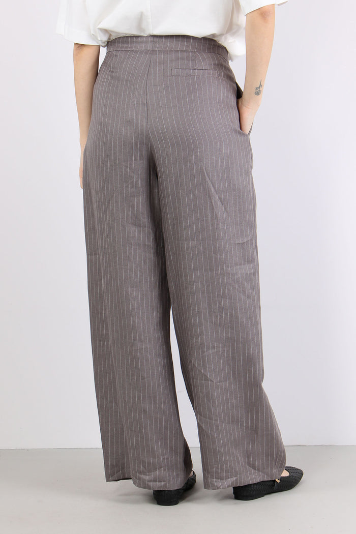 Pantalone Lino Gessato Grigio-4