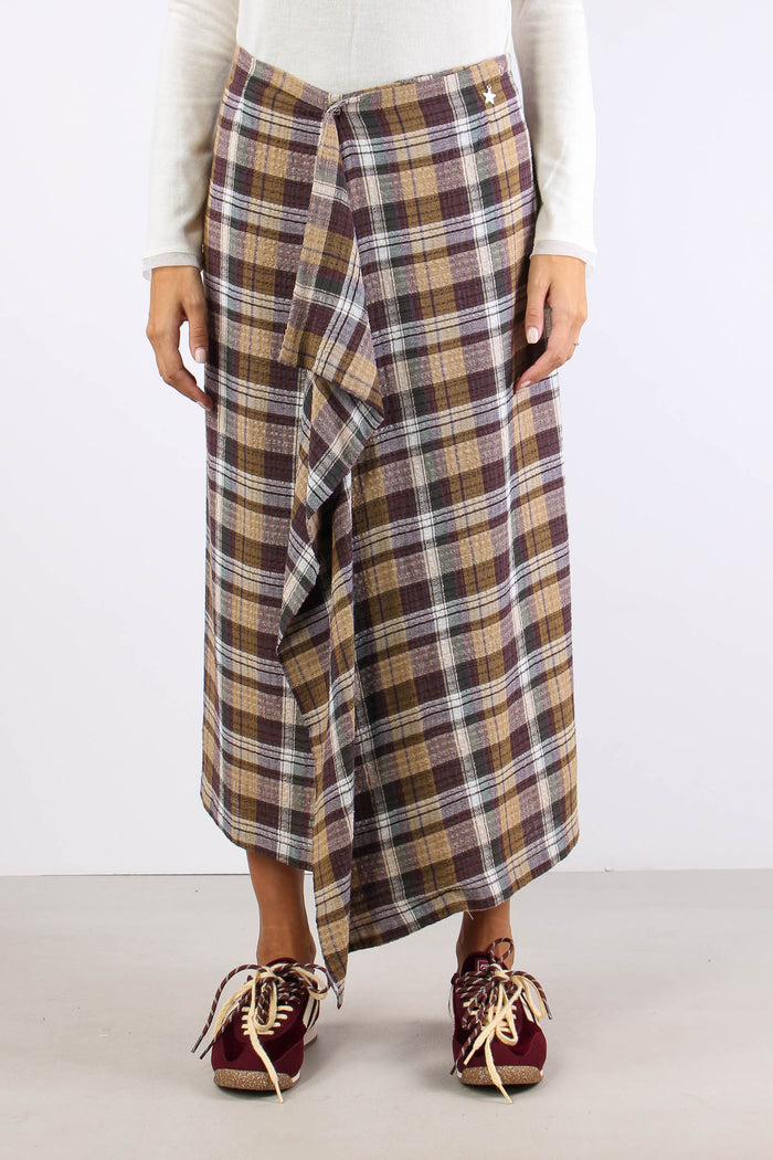 Gonna Portafoglio Check Malva/beige-2