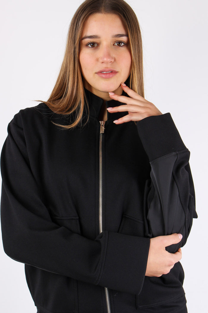 Bomber Felpa Inserto Raso Black-7