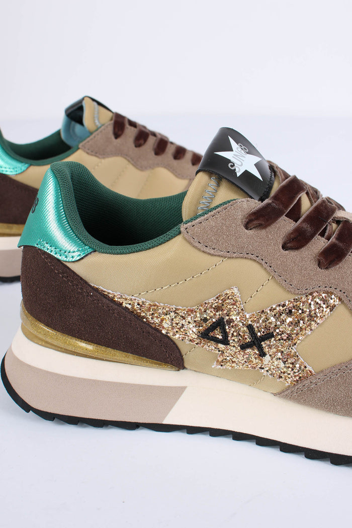 Sneaker Stargirl Glitter Logo Beige-5