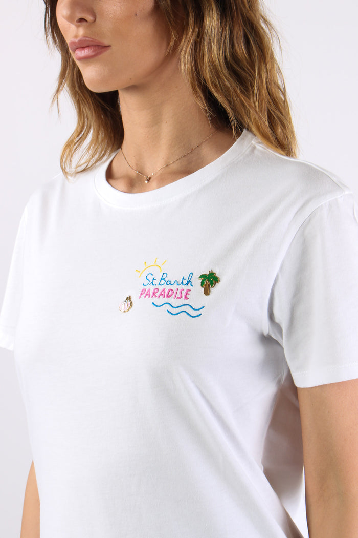 T-shirt Scritta Ricamo Paradise-7