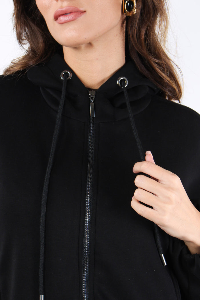 Felpa Modal Fodera Cappuccio Nero-5