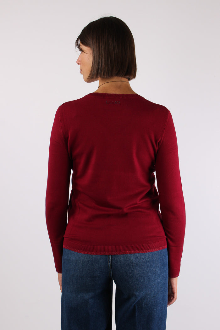 Maglia Gircollo Viscosa Lurex Bianco Lana-5