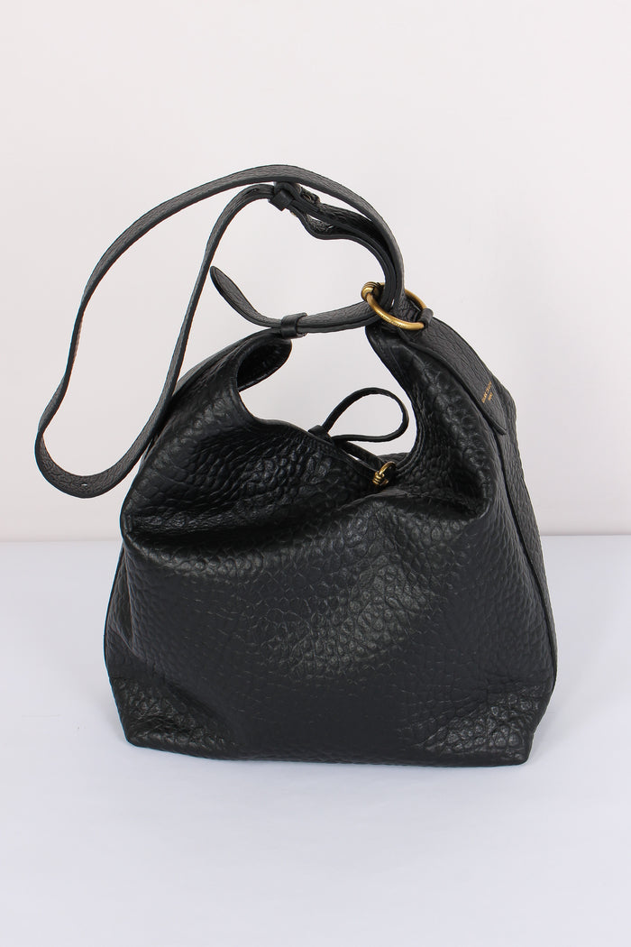 Carla Hobo Tracolla Pelle Martellata Nero-5
