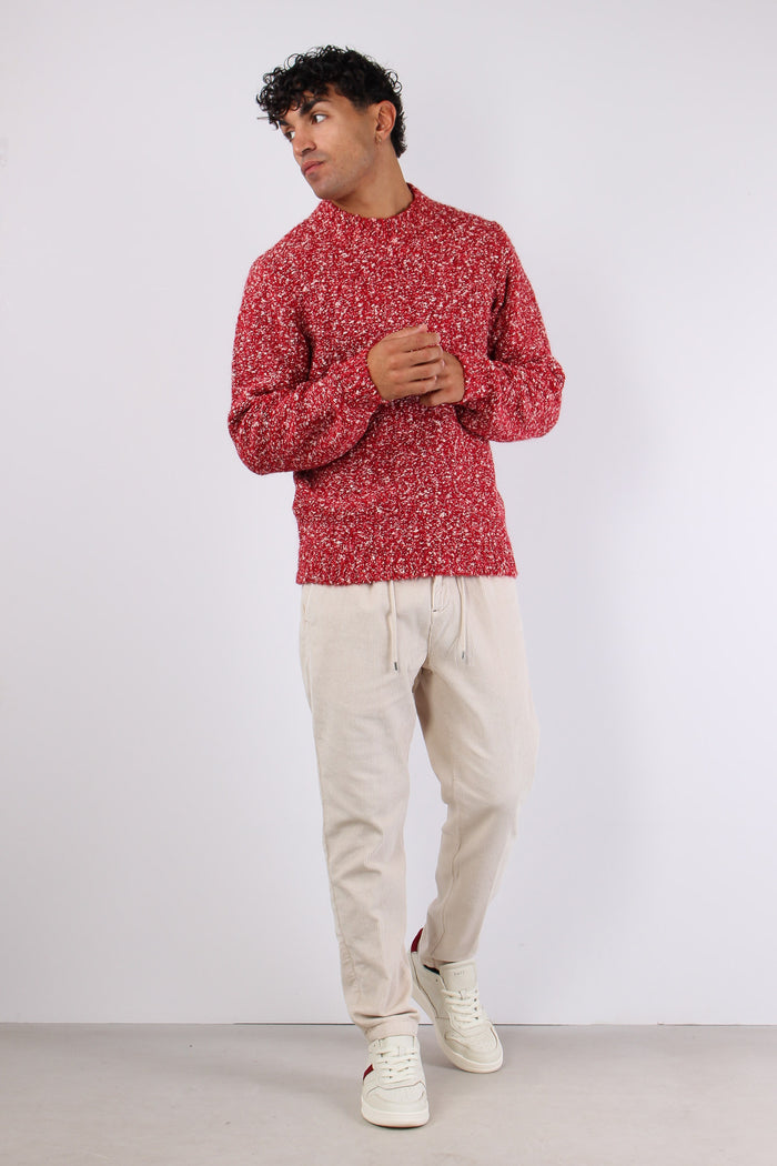 Maglia Girocollo Boucle Rosso-3