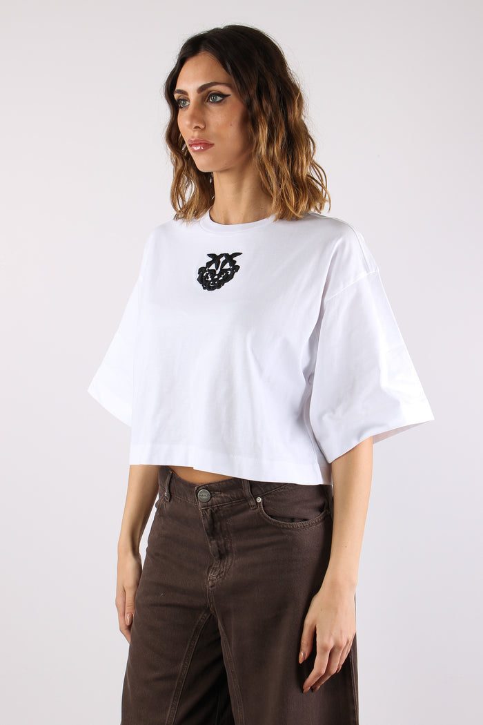 Borghetto T-shirt Logo Texas Bianco/nero-3