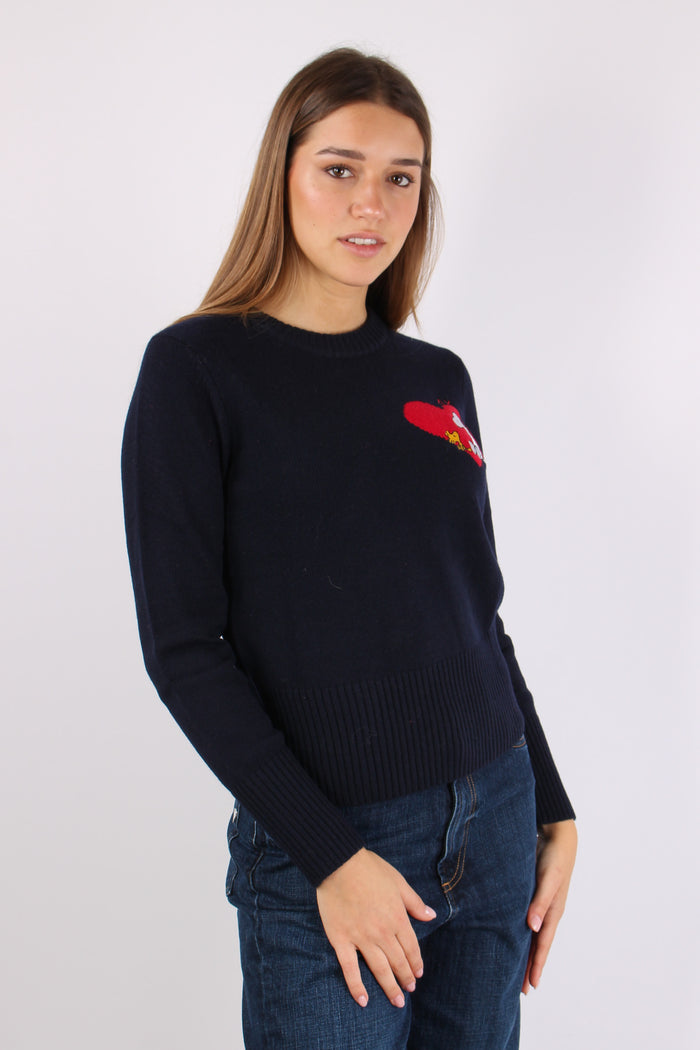 Maglia Cuore Laterale Navy Blue-7