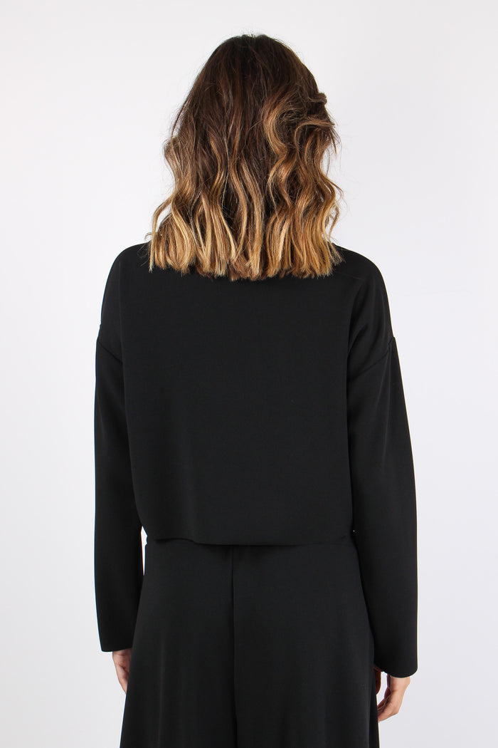 Felpa Scuba Maxi Tasca Nero-4