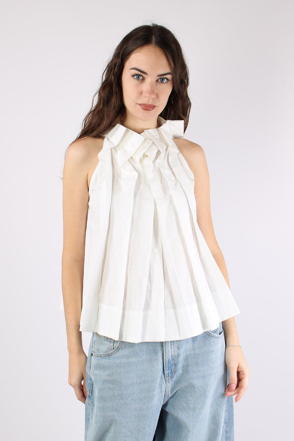 Top Scollo Omerale Bianco