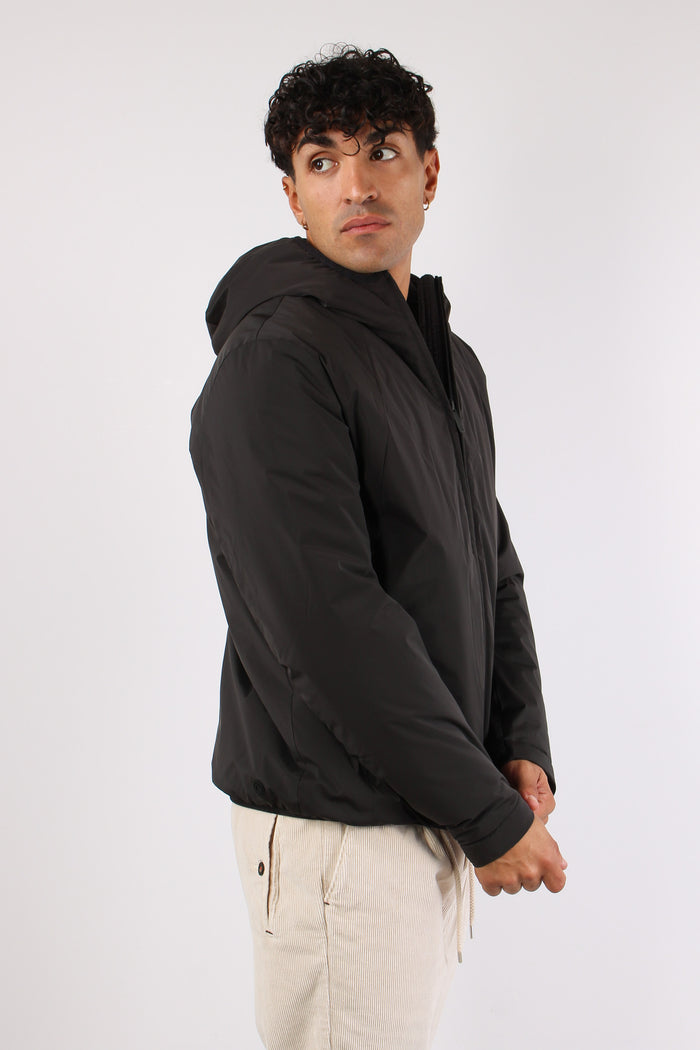 Bomber Ovatta Cappuccio Nero-6