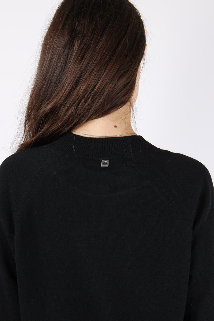 Maglia Misto Lana Spacco Nero-8