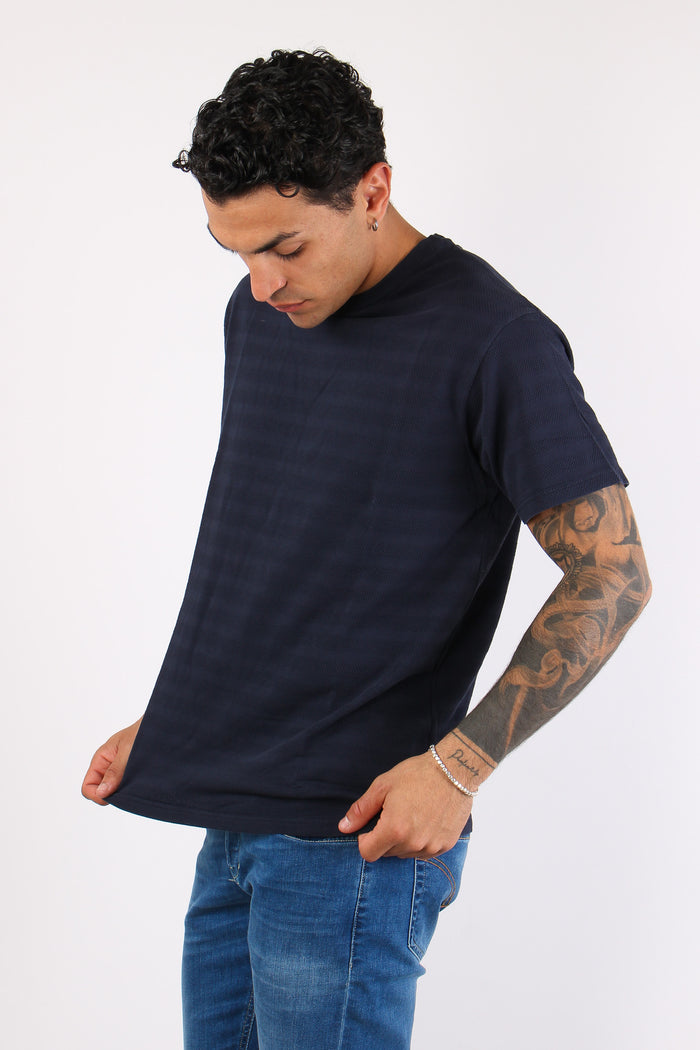 T-shirt Girocollo Basica Blue-3