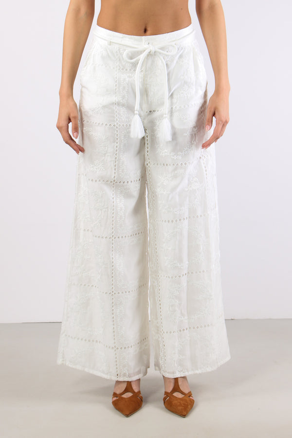 Pantalone Sangallo Cintura Bianco-2