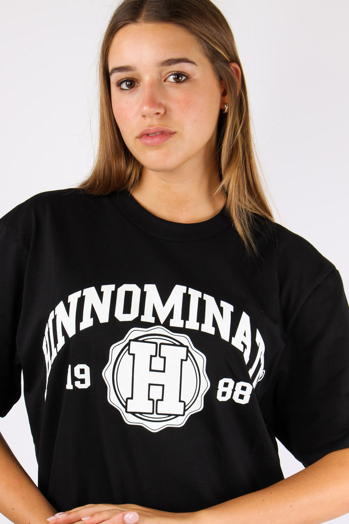 T-shirt Over College Nero-7