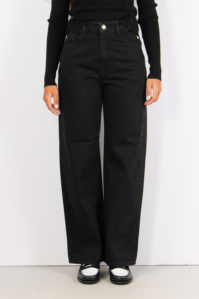 Kelinia Denim Gamba Larga Stra Nero-2