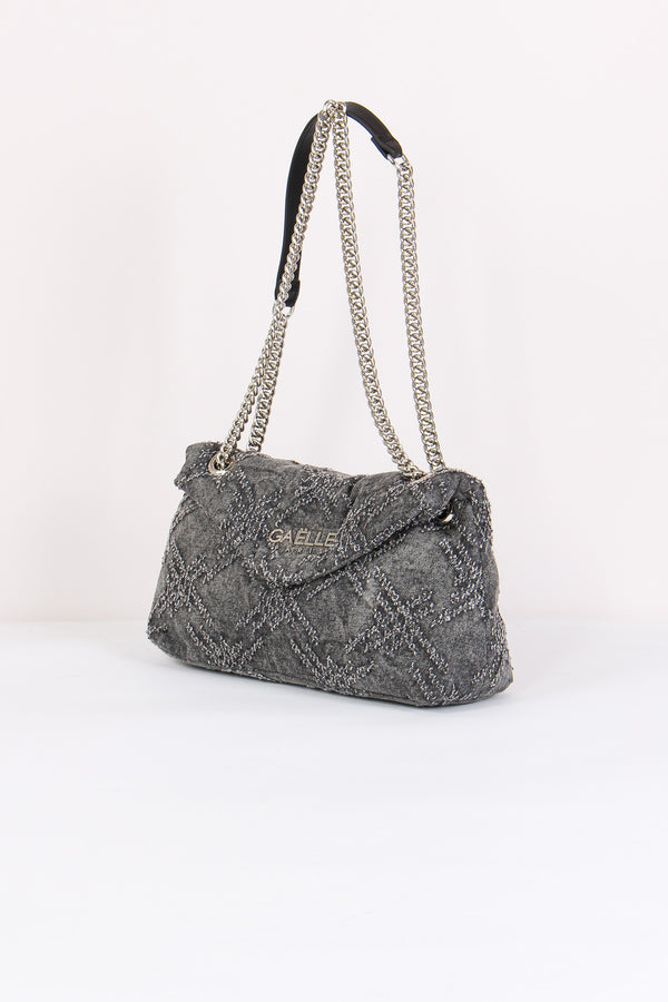 Tracolla Denim Sfrangiato Nero-2