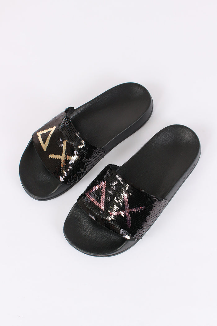 Ciabatta Fascia Pailettes Nero/oro-4