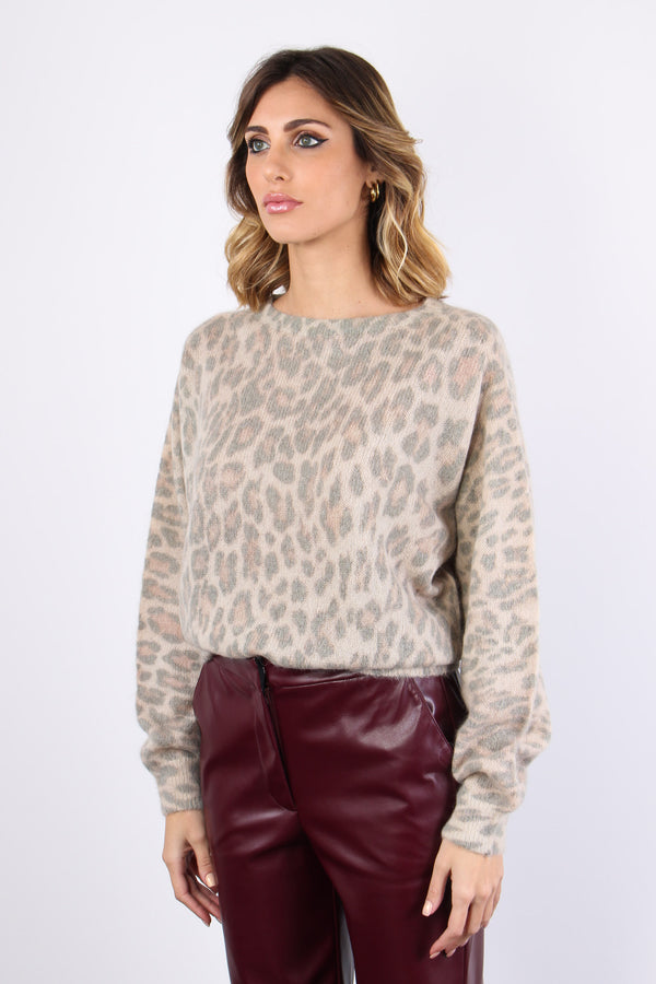 Maglia Misto Alpaca Stampa Leo Leopard-2