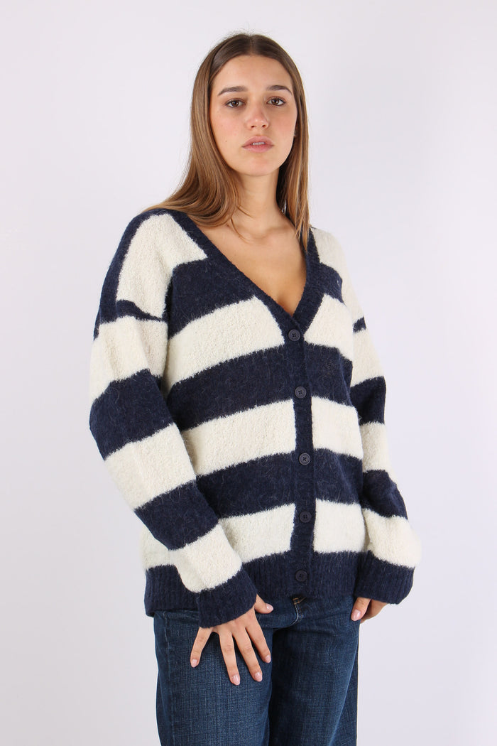 Cardigan Over Riga Bianco/navy-9