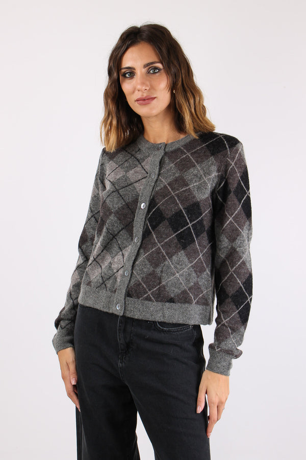 Cardigan Rombi Grigio-2