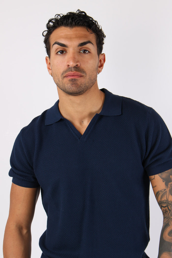 Polo Derby Punto Riso Blu Navy-7