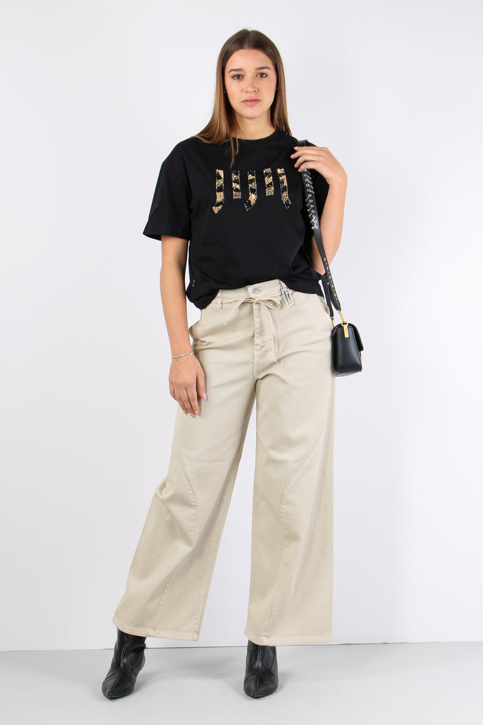 T-shirt Logo Strass Black-5