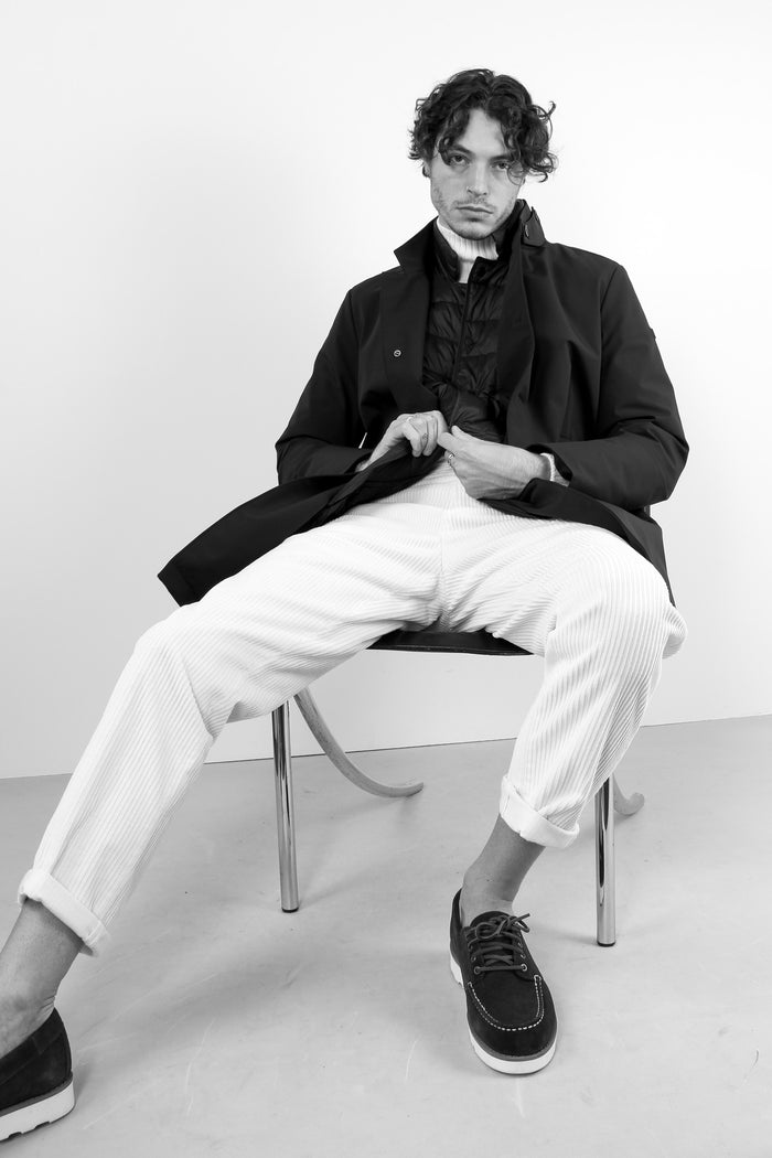 Giubbotto Lungo Tessuto Tecnic Navy-10