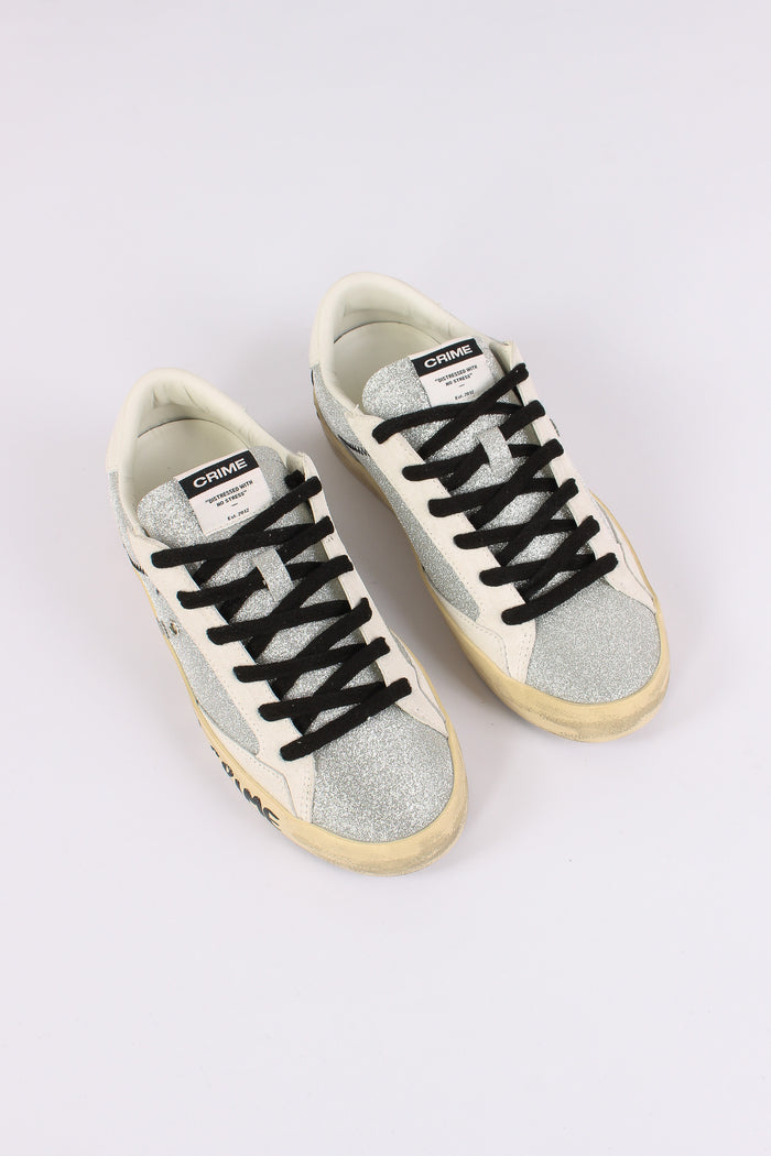 Sneakers Distressed Metal Kiss Argento-5