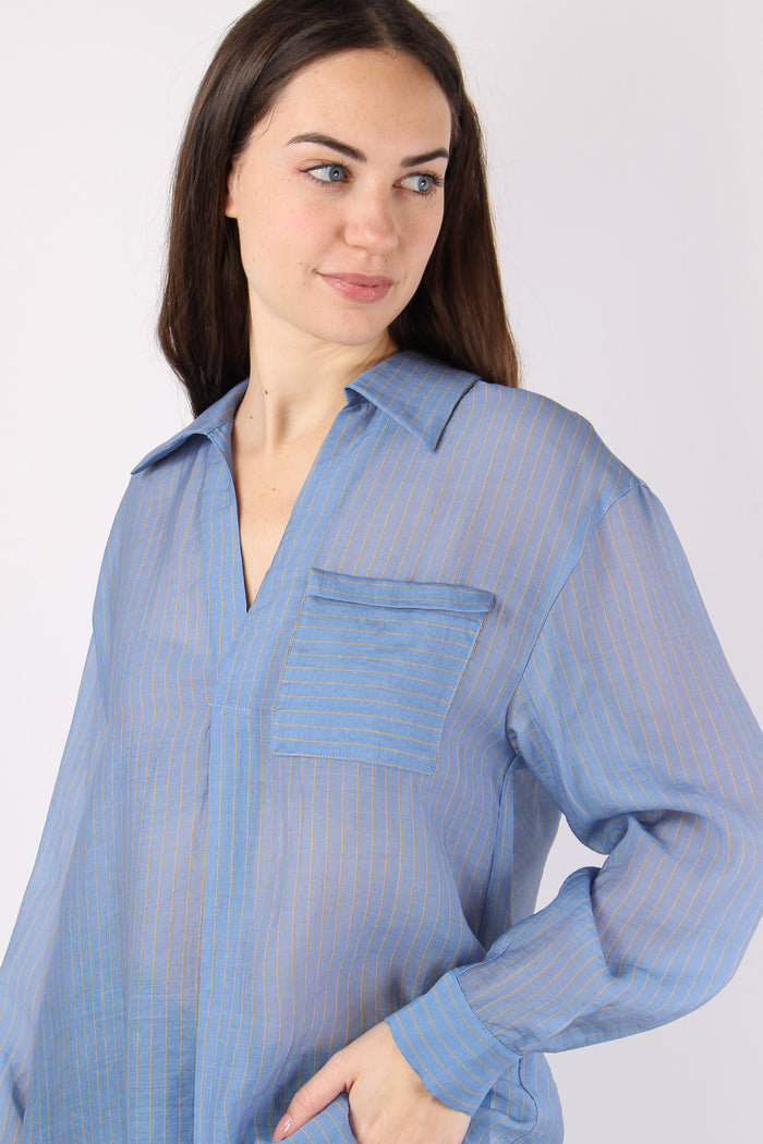Camicia Mussola Riga Polvere/beige-7